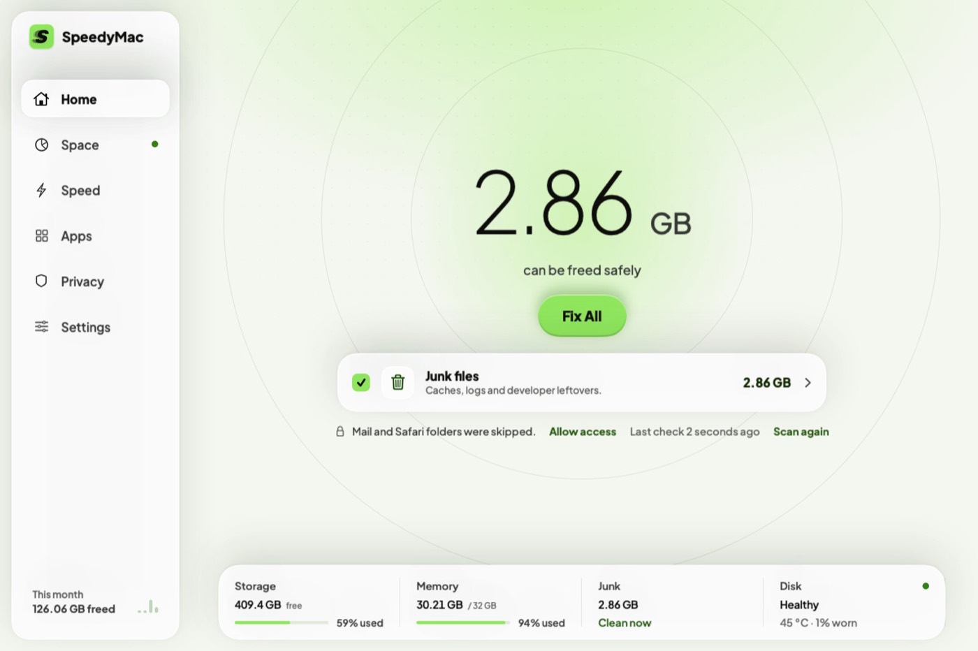 SpeedyMac screenshot